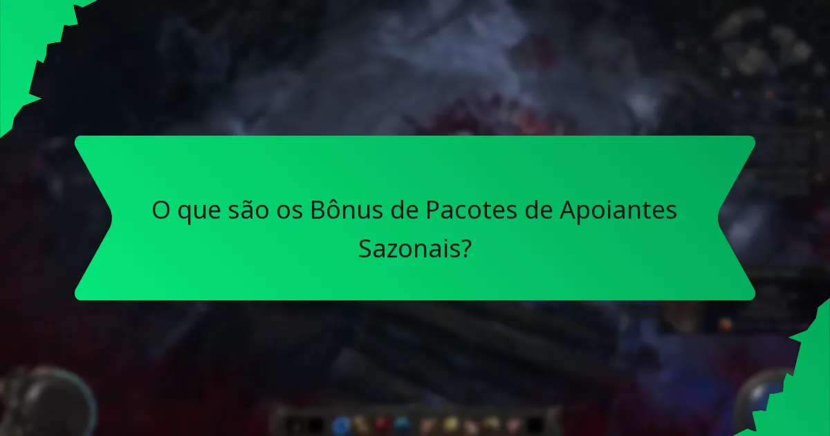 Quais cores estão disponíveis para os bônus de pacotes de apoiantes sazonais?