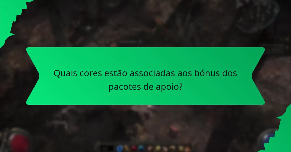 Que efeitos têm os bónus dos pacotes de apoio na jogabilidade?