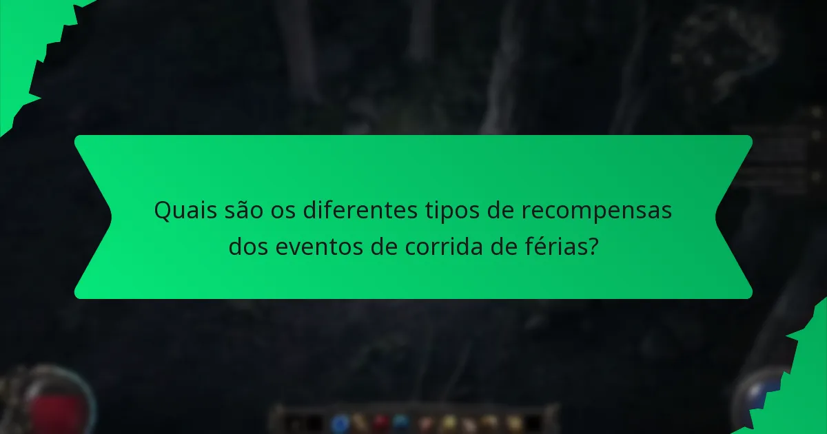Que efeitos têm as recompensas dos eventos de corrida de férias?