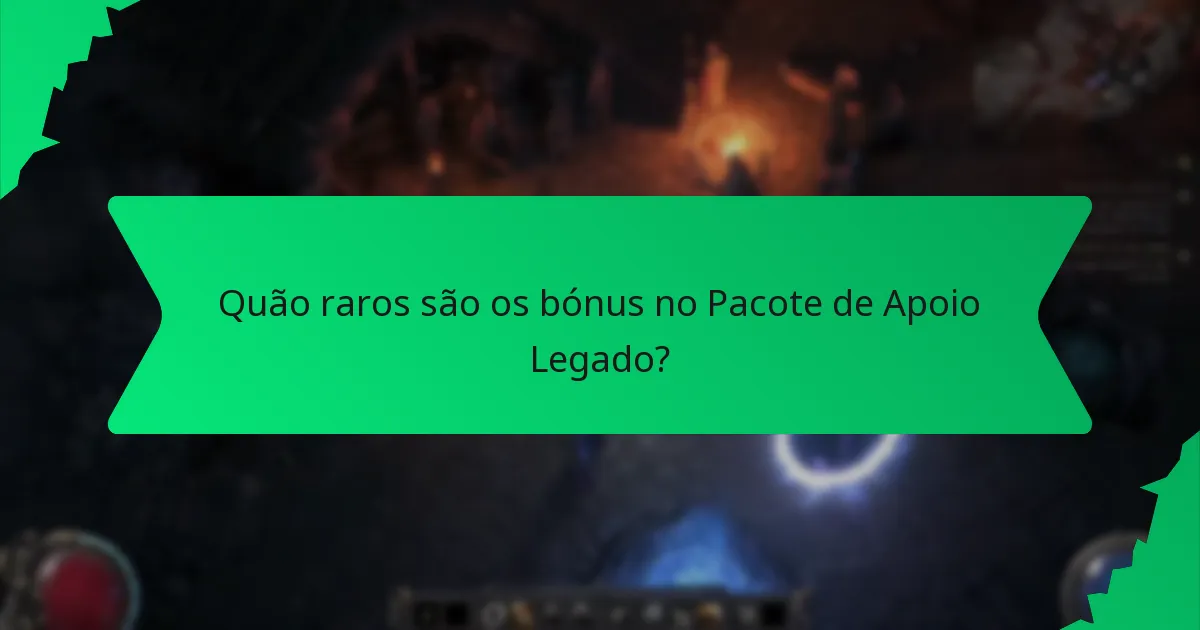 Como se comparam os bónus do Pacote de Apoio Legado a outros pacotes?